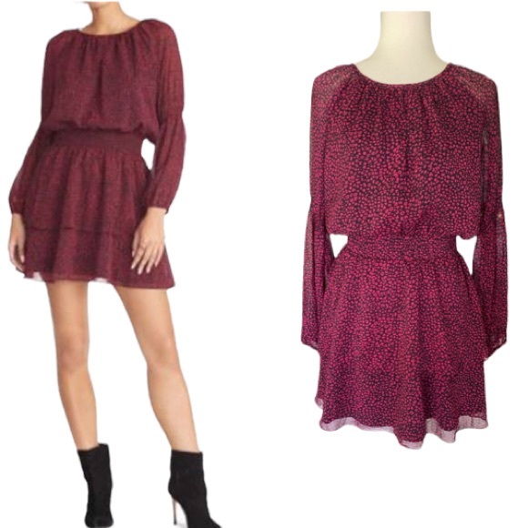 RACHEL Rachel Roy Dresses & Skirts - NWT Rachel Roy Lola Wild Pink & Black Leopard Draped Ruffle Tunic Dress - S